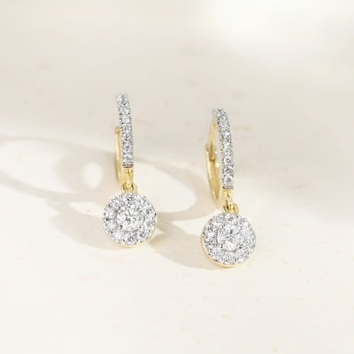 Silberne runde Ohrringe mit 0.13ct Lab Grown Diamanten Madhu