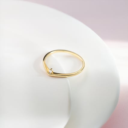 Silberring in V-Form mit einem Lab Grown Diamanten Doreen