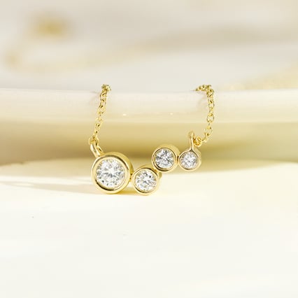 Moderne Goldene Halskette mit Lab Grown Diamanten Viola