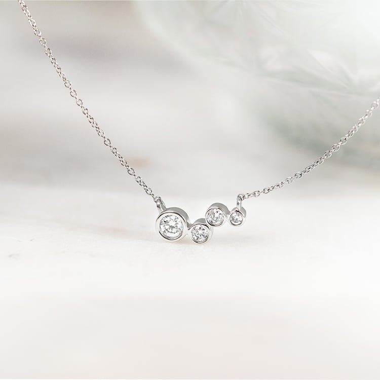 Moderne silberne Halskette mit Diamanten Viola 161347