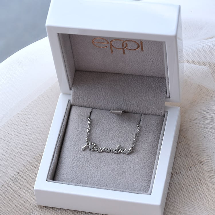 Silberne Namenskette mit Gravur Ihrer Wahl Amael 67484