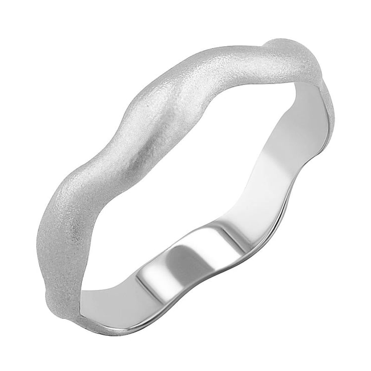 Wellenförmige Eheringe aus mattiertem Gold Keller 128153