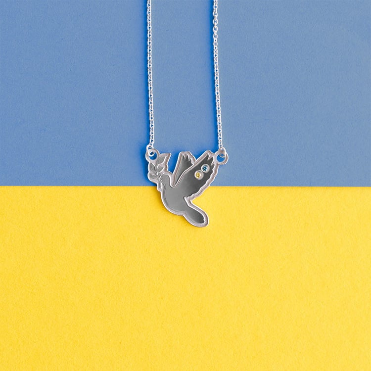 Anhänger in Form einer Friedenstaube mit Diamanten Dove 96661