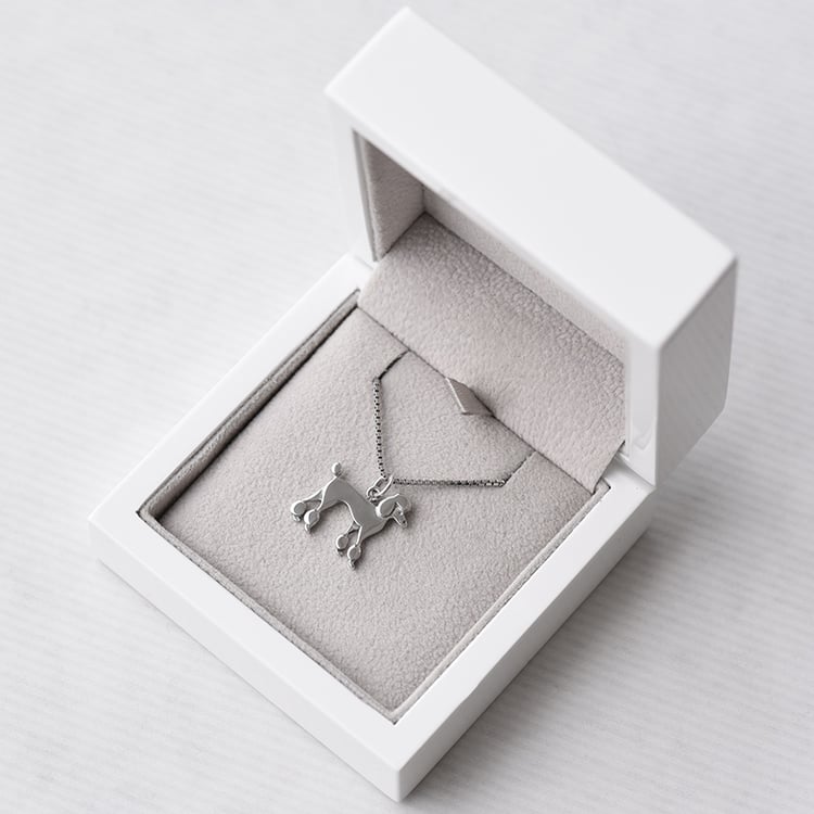 Kettenanhänger in Silber als Hund Poodle 70740