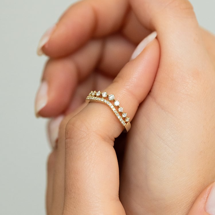 Doppelter Ring mit Lab Grown Diamanten Hebe 144860