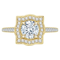 Luxuriöser Verlobungsring mit Diamant im Halostil Olva