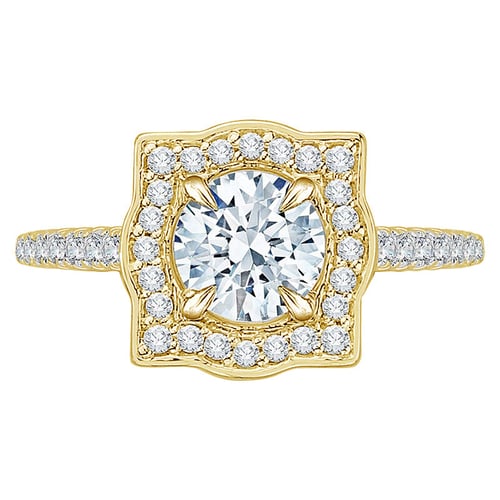 Luxuriöser Verlobungsring mit Diamant im Halostil Olva