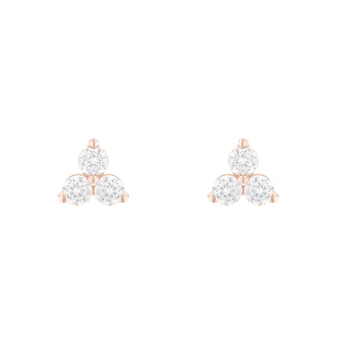 Romantische Ohrringe mit drei Diamanten Johnna