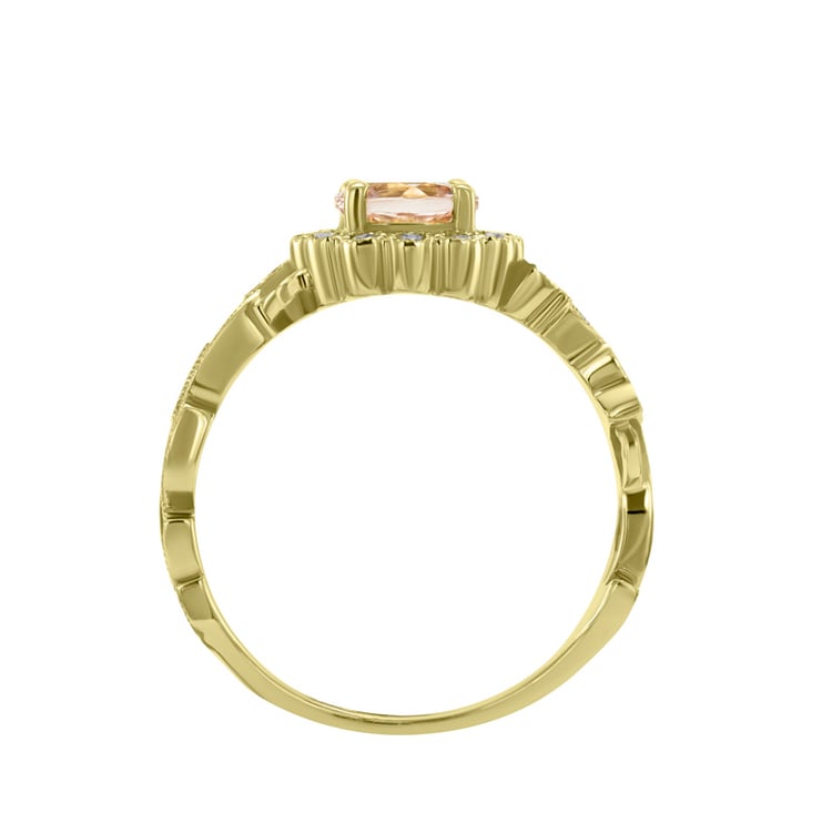 Verlobungsring im Vintage-Stil mit Morganit und Diamanten Jyspie 6378