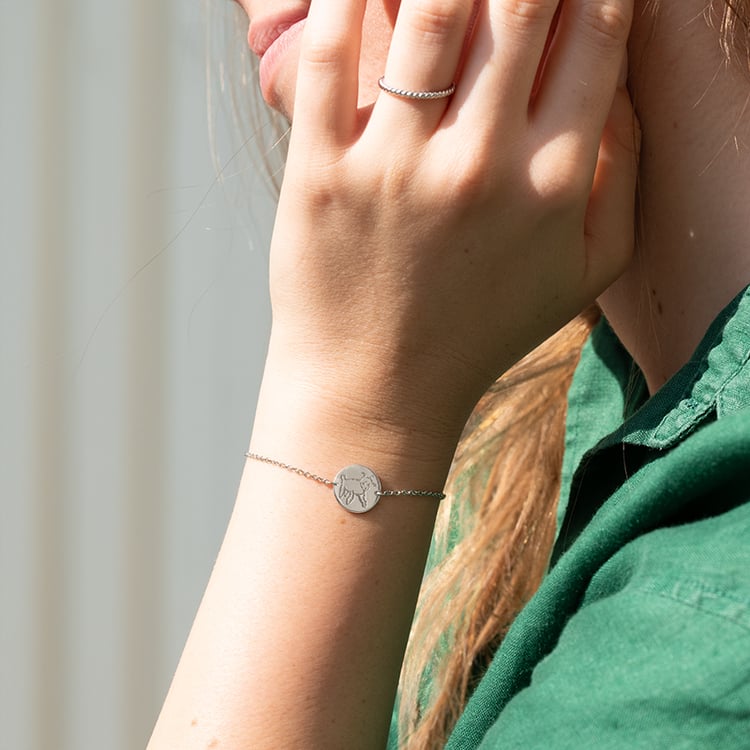 Silbernes Armband mit der Gravur eines Lamms Der Kleine Prinz 144385