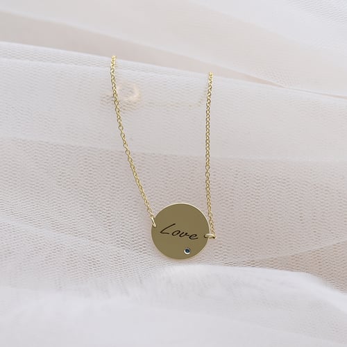 Armband aus Gold mit blauen Diamanten und personalisierter Gravur Shalek