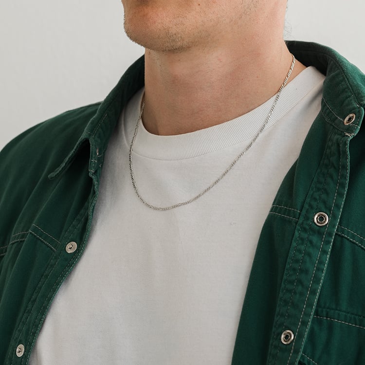 Silberne Figaro Kette 45 cm 129910