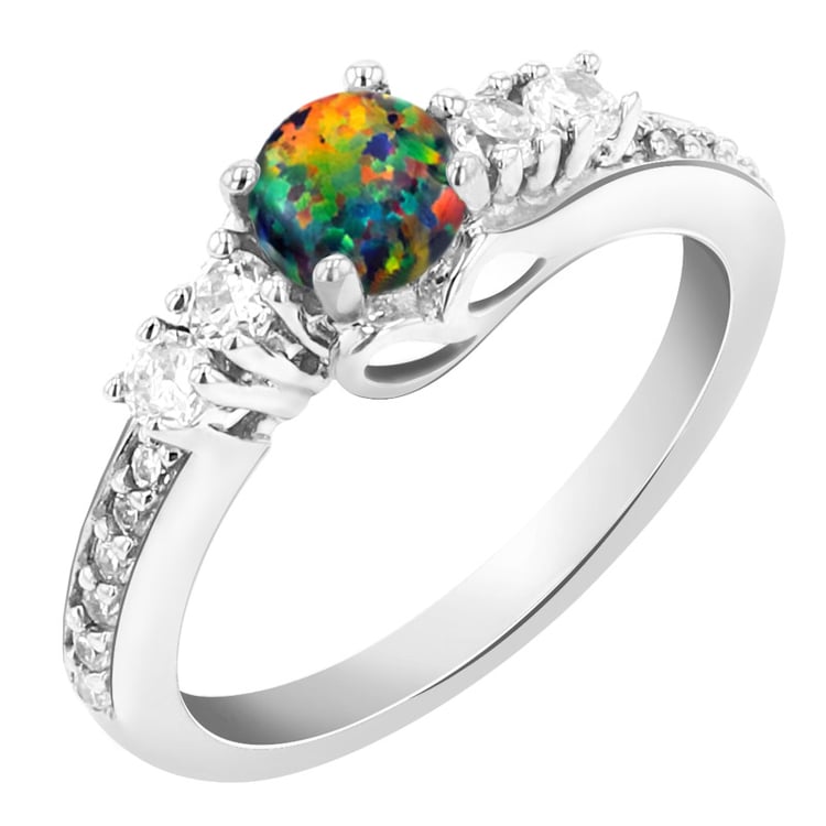 Ring aus Silber mit schwarzem Opal Tereza