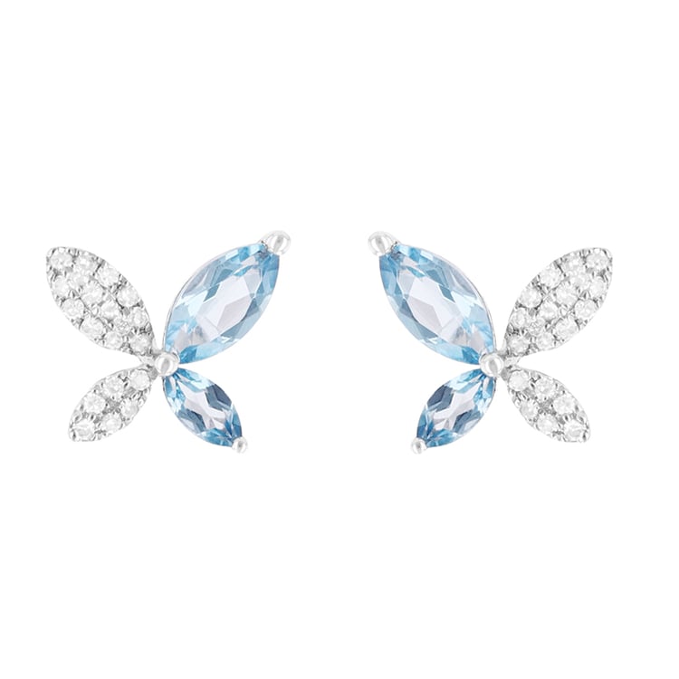 Zarte Ohrringe mit Topasen und Diamanten Vitold