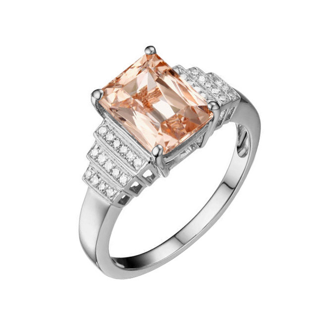 Goldener Morganitring mit Diamanten Pantin 87237