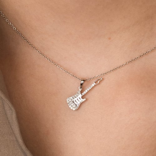 Anhänger mit Diamanten in Form einer Gitarre Amie
