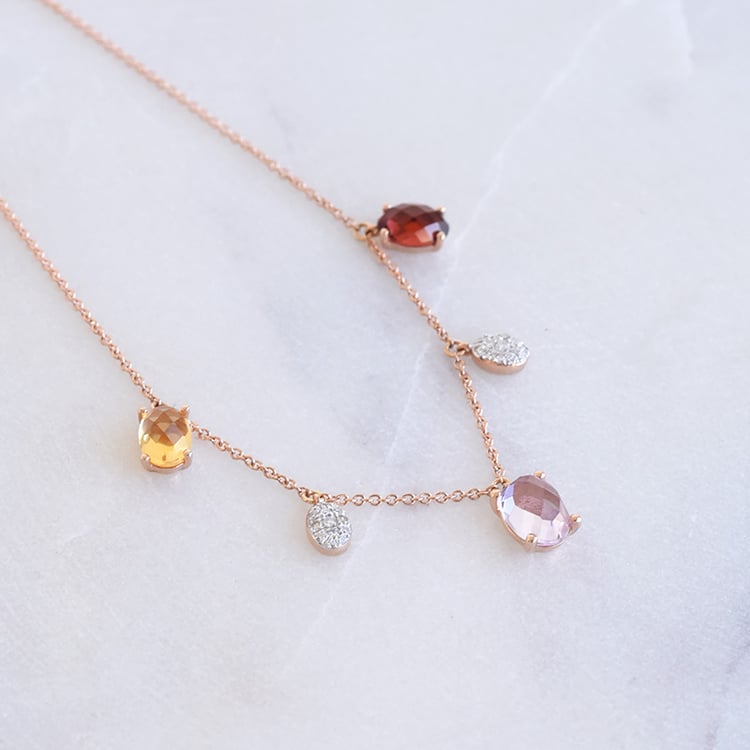 Armband mit farbigen Edelsteinen und Diamanten Anil 86940