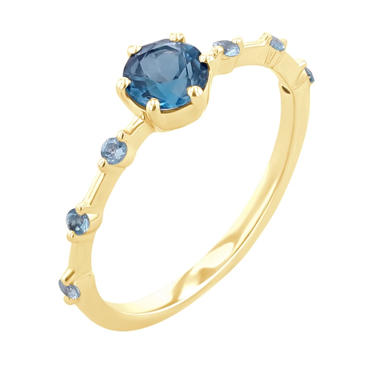 Ring mit Londoner Topasen und seitlichen Schweizer Topasen Imelda 120808