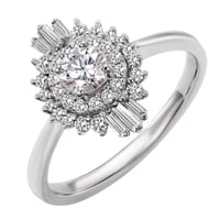 Einzigartiger Verlobungsring aus Gold mit Moissanit und lab-grown Diamanten Deizy