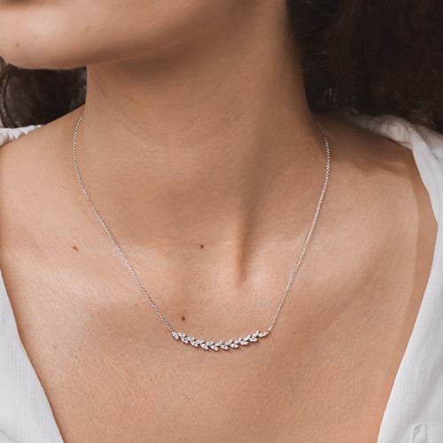 Diamantkette in Blattform Ophelia