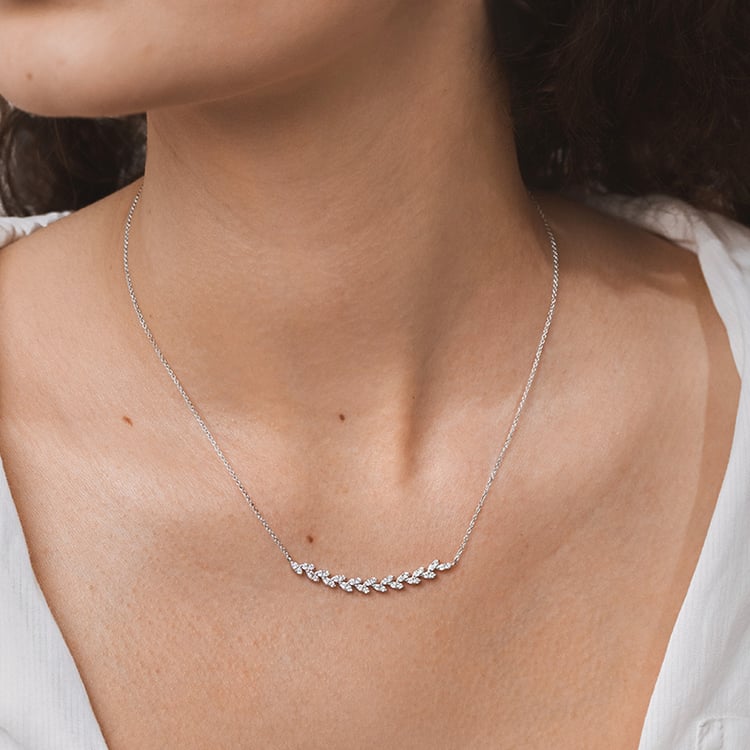 Diamantkette in Blattform Ophelia 153774