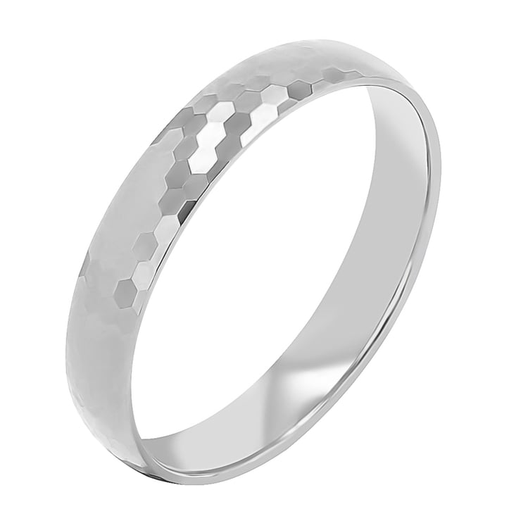 Goldene Eheringe mit Hammerschlag-Motiv Trevino 114101