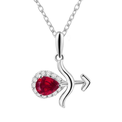Rubin-Anhänger mit Diamant im Sternzeichen Schütze Centauro