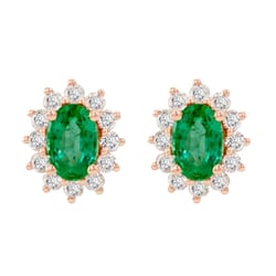 Goldene Smaragdohrringe mit Diamanten Mariell