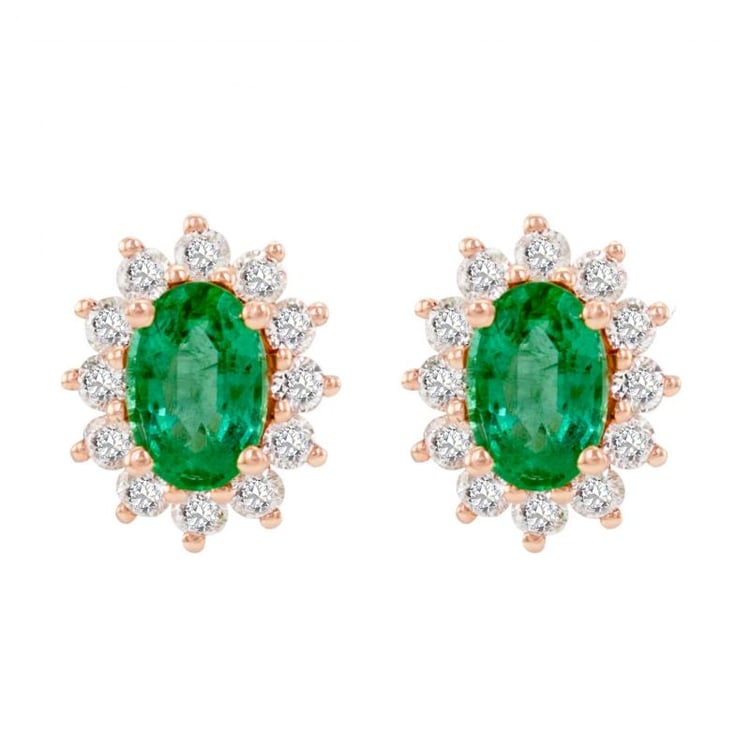 Goldene Smaragdohrringe mit Diamanten Mariell 36203