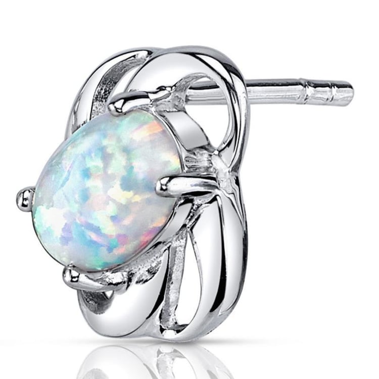 Silberne Ohrringe mit weiße Opalen Sanvali 2540