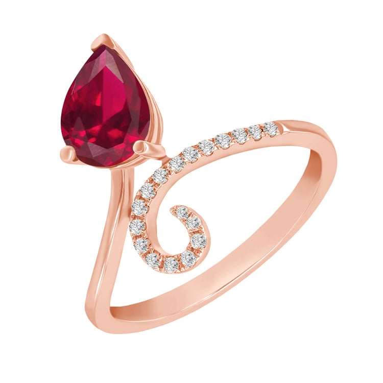 Originella Verlobungsring mit Rubin und Diamanten Cael 4876