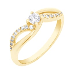 Verlobungsring mit Moissanit und Lab Grown Diamanten Wemy