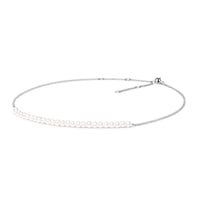 Silberne Perlenkette mit Perlen Tanya