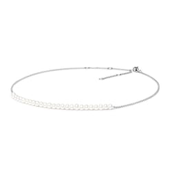 Silberne Perlenkette mit Perlen Tanya