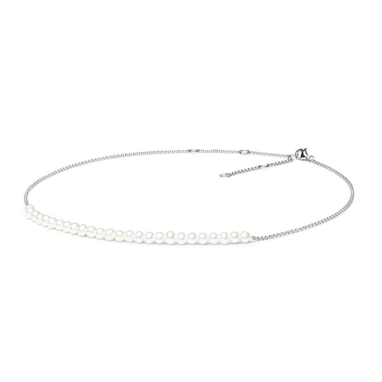 Silberne Perlenkette mit Perlen Tanya