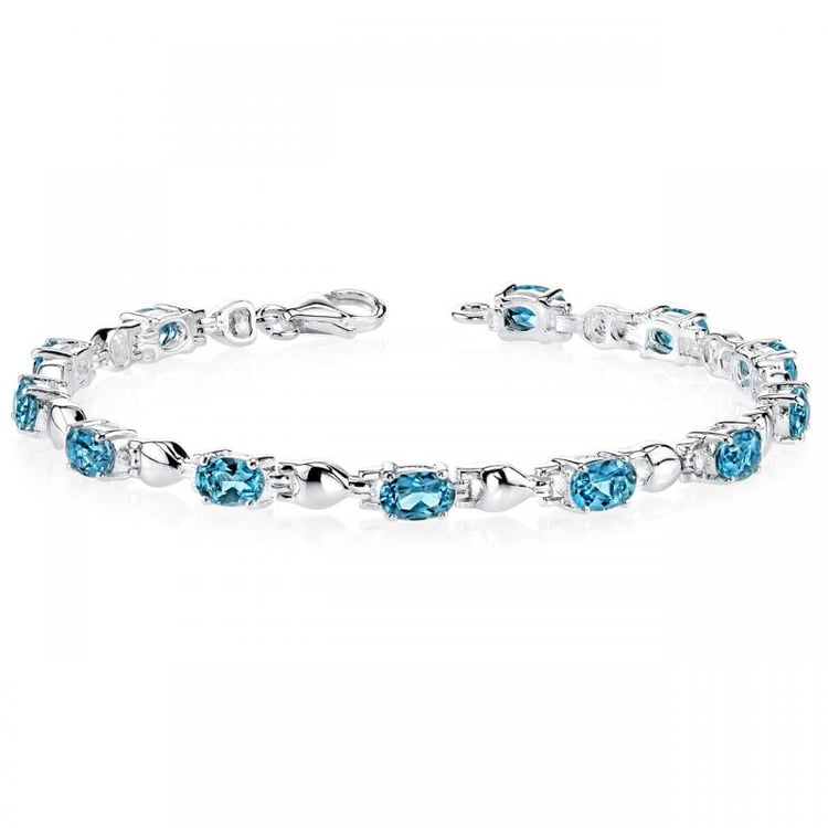 Silberarmband mit ovalen London-Topasen Ove
