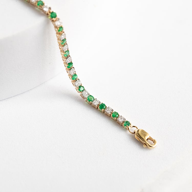 Tennisarmband mit Smaragden und Diamanten Kendrick 143874