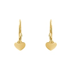 Goldene Kinderohrringe mit einem Herzen Angie