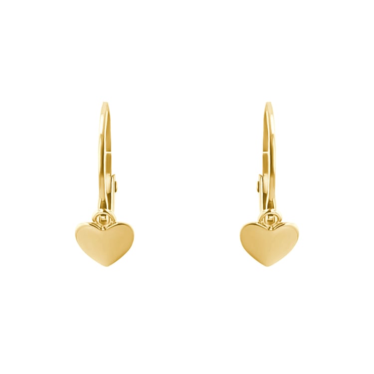 Goldene Kinderohrringe mit einem Herzen Angie