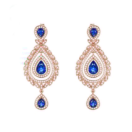 Luxuriöse Saphirohrringe mit Diamanten Edee