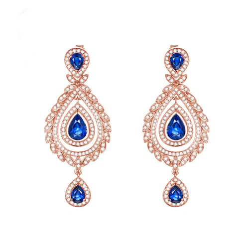 Luxuriöse Saphirohrringe mit Diamanten Edee