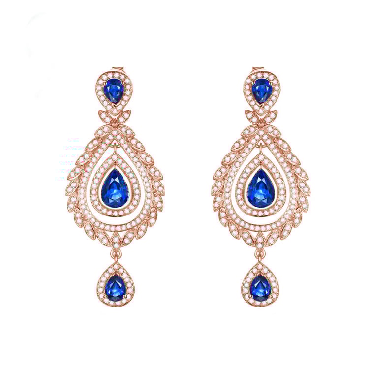 Luxuriöse Saphirohrringe mit Diamanten Edee 84200
