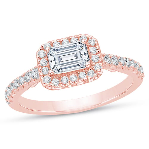 Verlobungsring mit Diamant im Smaragdschliff Farida