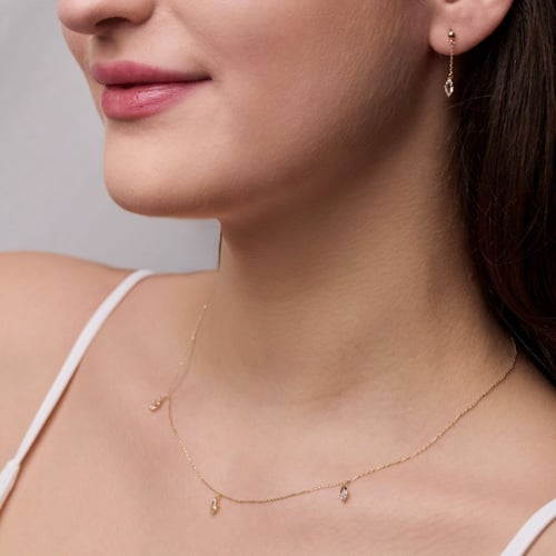 Goldenes Schmuckset mit weißen Topasen Floriane