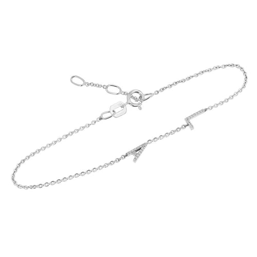 Armband mit zwei Buchstaben und Lab Grown Diamanten Annika