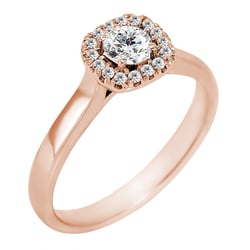 Verlobungsring im Halo-Stil mit Moissanit und Lab Grown Diamanten Reley