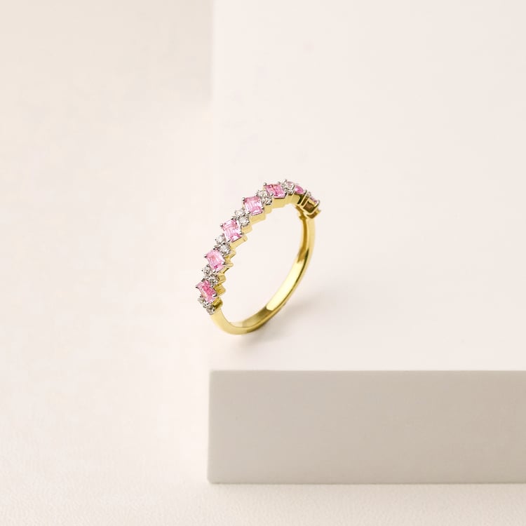 Half-Eternity-Ring aus Gold mit rosa Turmalinen Jamil 165488