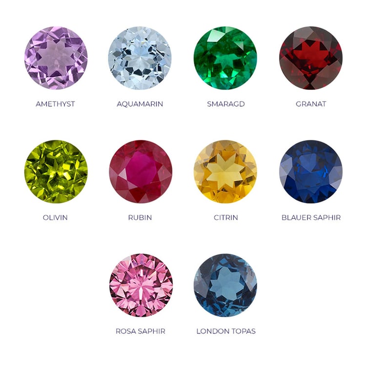 Silberne Halskette in Form einer Mondsichel mit Edelstein nach Wahl Kleiner Prinz 148399