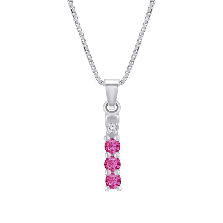 Zarter Silberanhänger mit rosa Topasen Freesia