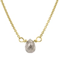 Goldene Halskette mit grauem Diamanten-Tropfen Vebrina